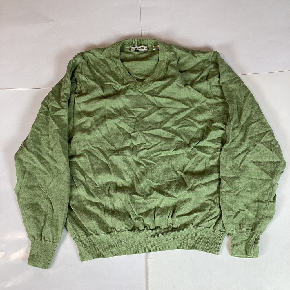 Donald Ross Mens Sweater Long Sleeve Sz L Large Comfort V Neck Pullover Solid